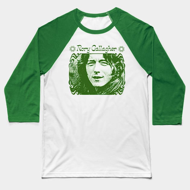 Rory Gallagher /// Retro Tribute Fanart Design Baseball T-Shirt by DankFutura